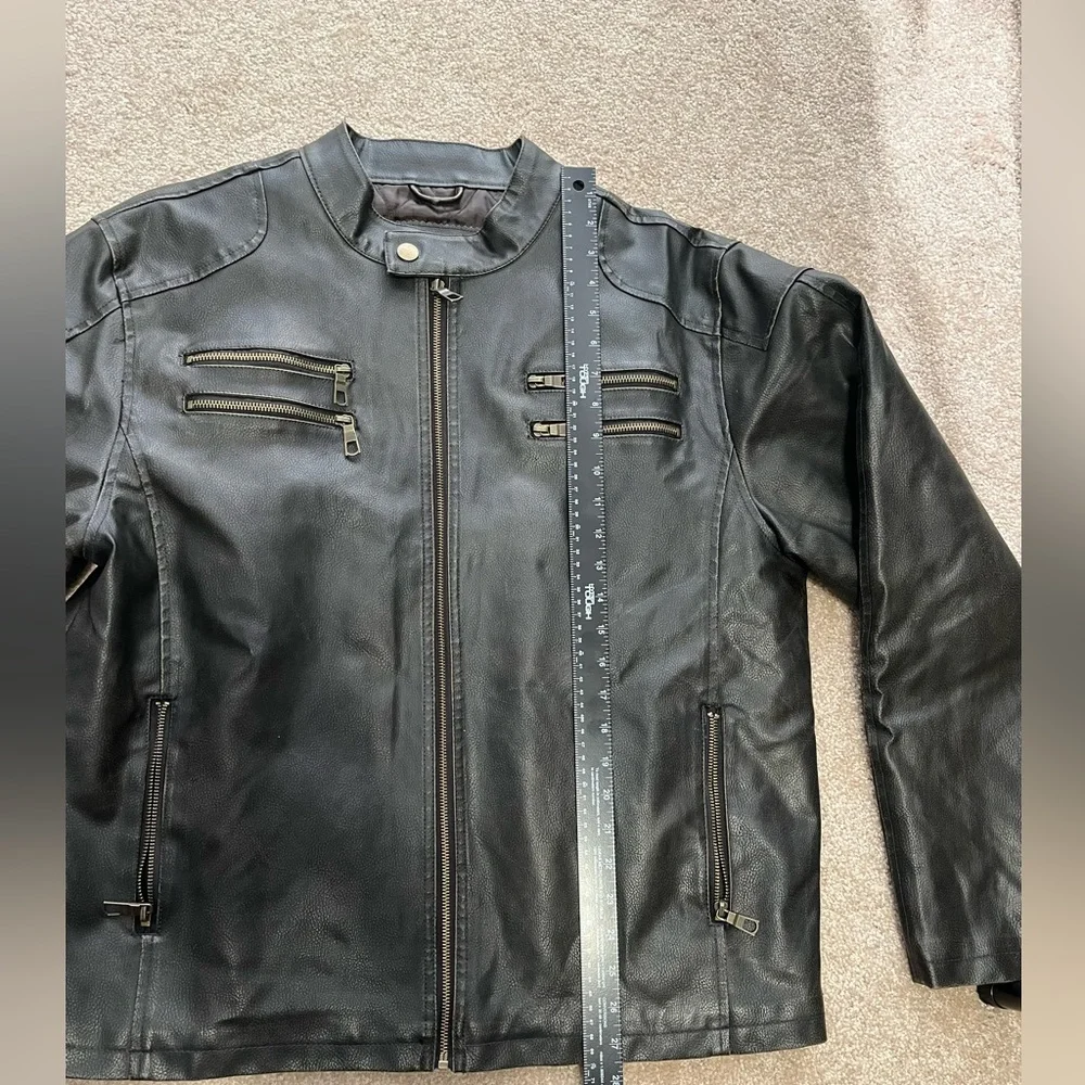 Vintage brown “pleather” jacket Lg - Picture 11 of 14